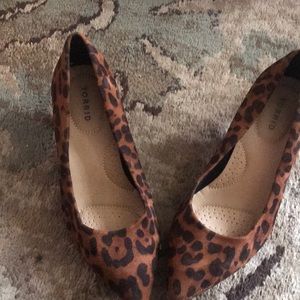 Leopard heels wide width heels